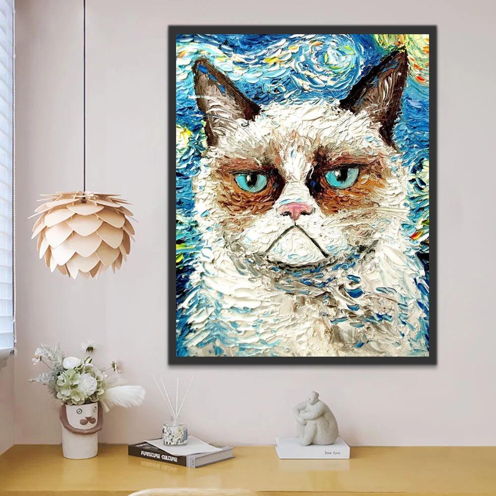 Gato Infeliz Pintar por Números