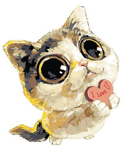 Gato Lindo con los Ojos Grandes Pintar por Números