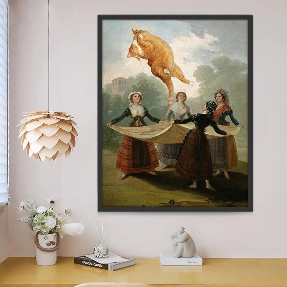 Gato Naranja en Pintura Famosa al Óleo Pintar por Números