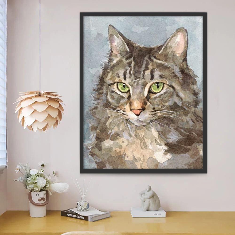 Gato Pintado de Acuarela Pintar por Números