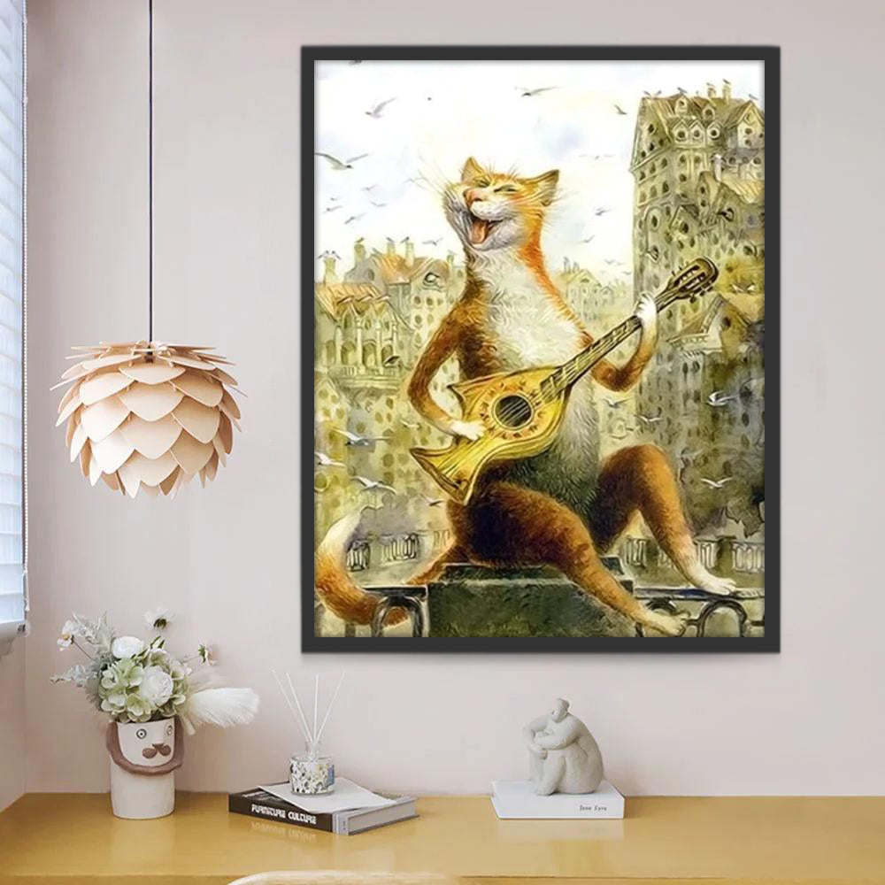 Gato Tocando la Guitarra Pintar por Números