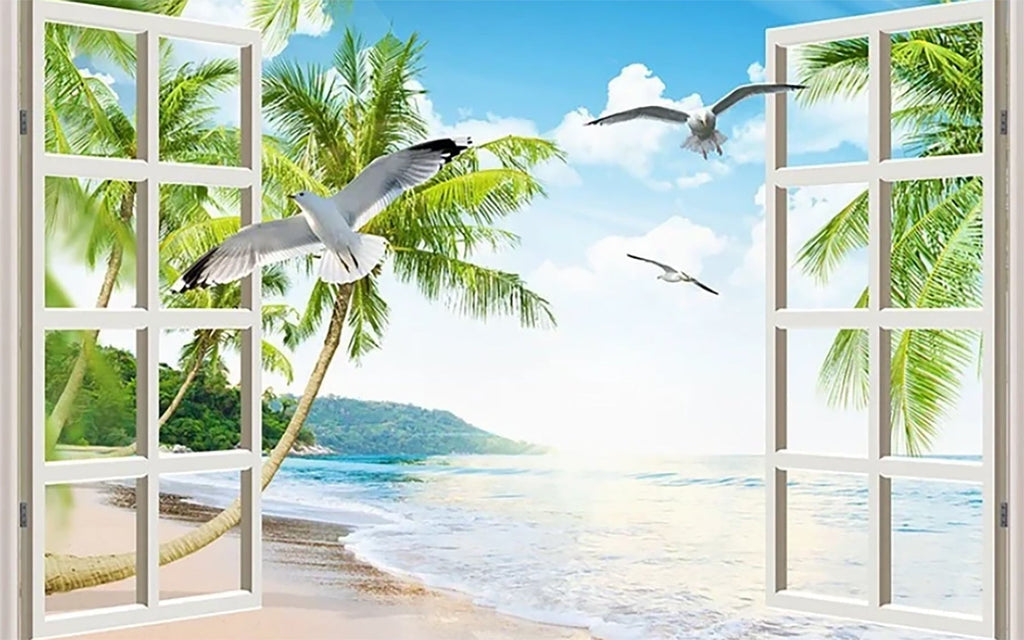 Gaviotas Volando hacia Ventanas Pintar por Números