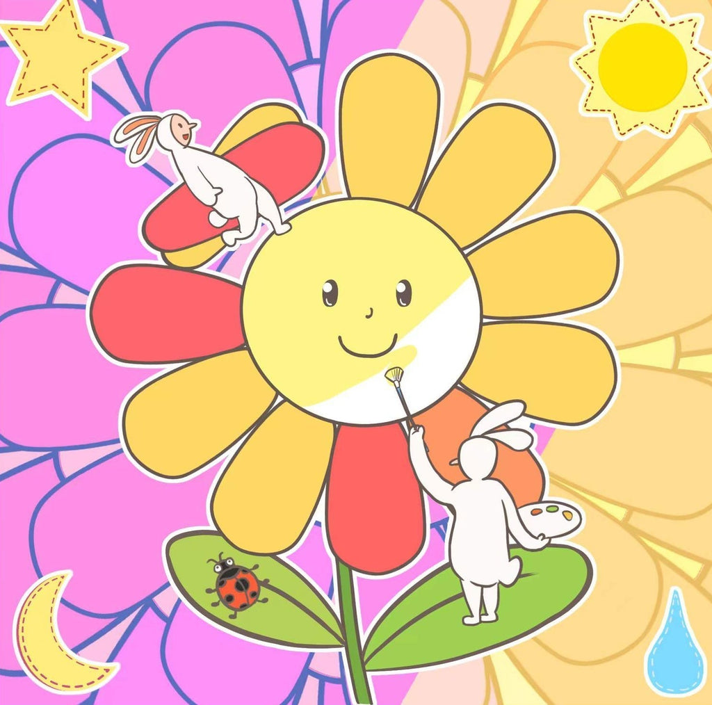 Girasol Adorable en Estilo de Dibujo Animado Pintar por Números Niños