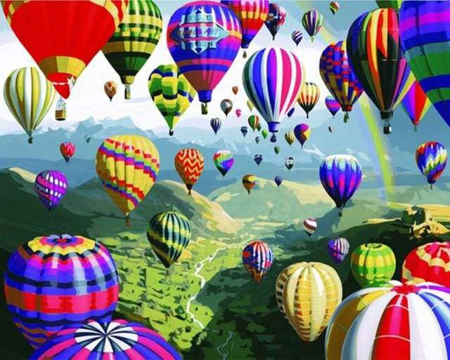 Globos Aerostáticos Coloridos Pintar por Números