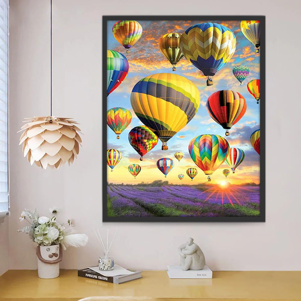 Globos Aerostáticos y Campo de Lavándula Pintar por Números