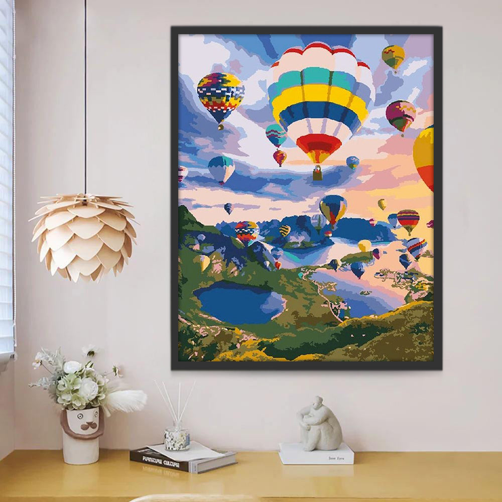 Globos Aerostáticos y Montañas Pintar por Números
