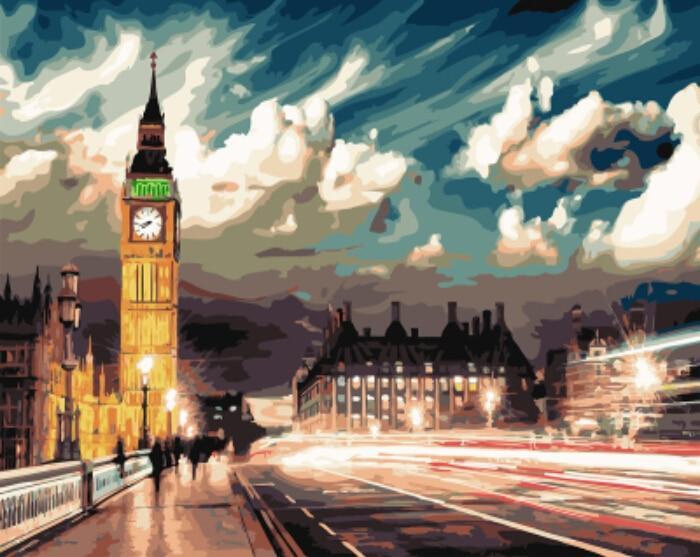 Gran Ben y Cielo Nublado Pintar por Números