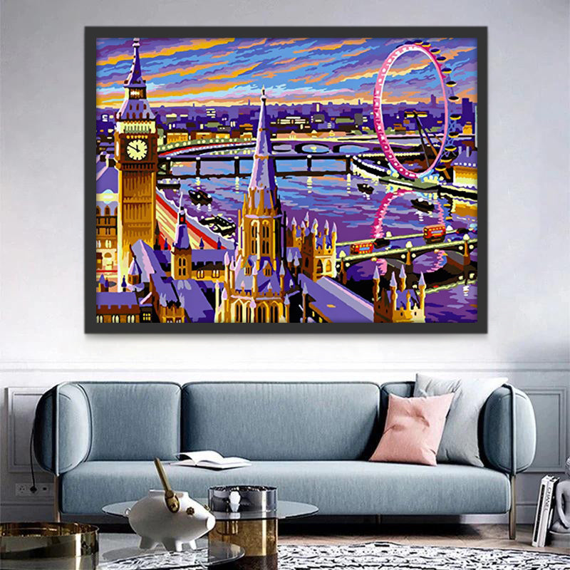 Gran Ben y Noria al Atardecer Pintar por Números