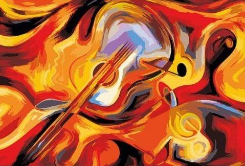 Guitarra y Notas Musicales Pintar por Números