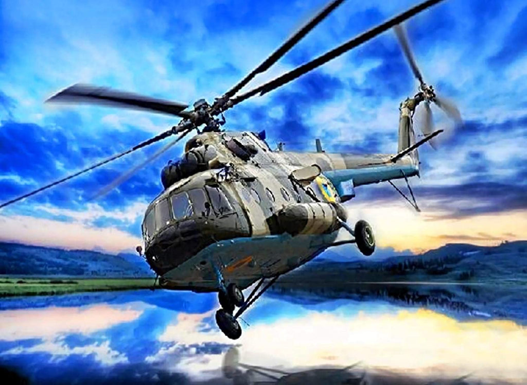 Helicóptero en Cielo Azul Pintar por Números