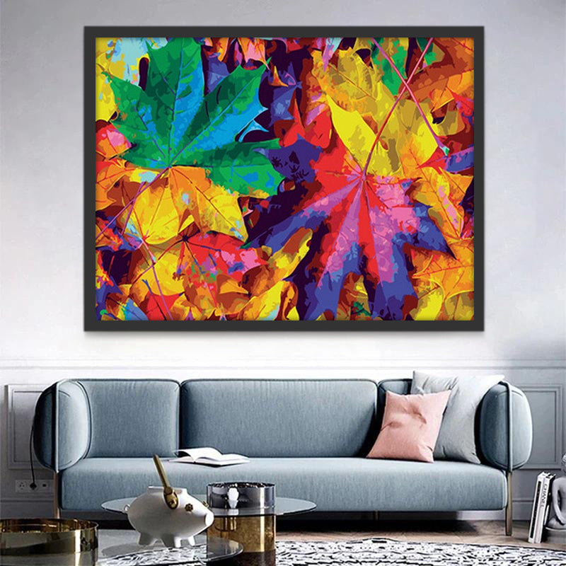 Hojas Coloridas de Sicómoro en el Otoño Pintar por Números