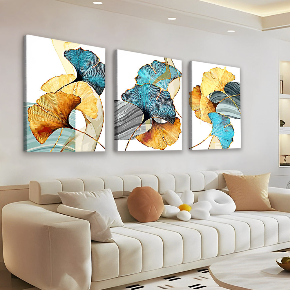 Hojas Coloridas del Ginkgo Biloba 3 Partes Pintar por Números