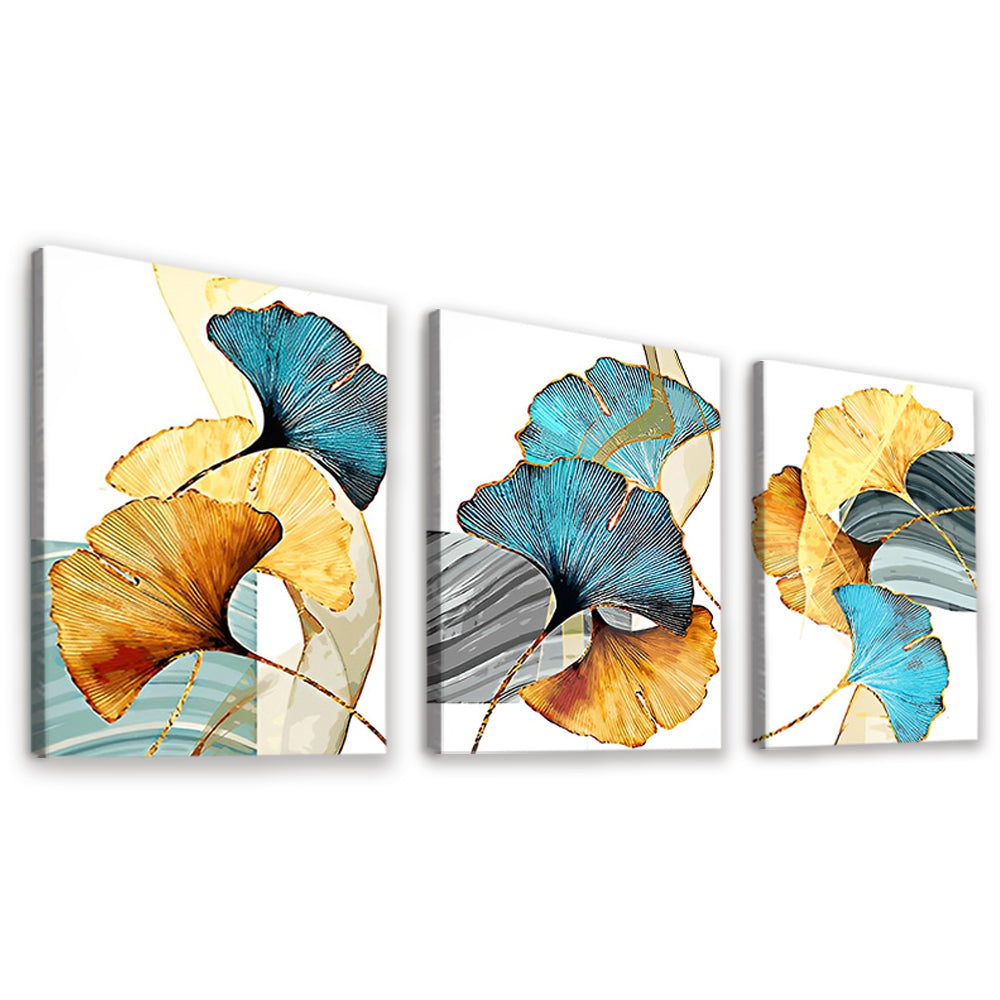 Hojas Coloridas del Ginkgo Biloba 3 Partes Pintar por Números