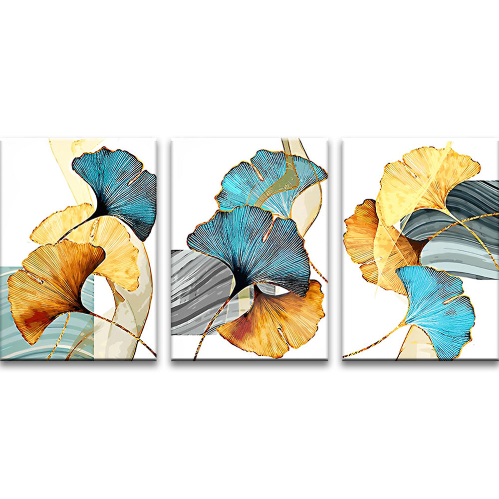 Hojas Coloridas del Ginkgo Biloba 3 Partes Pintar por Números