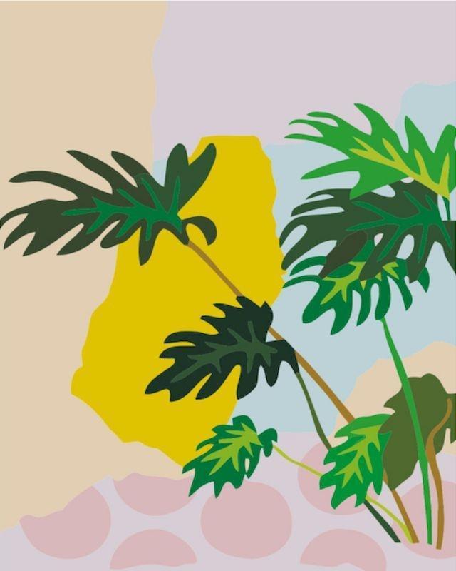 Hojas de Plantas Verdes Pintar por Números Niños