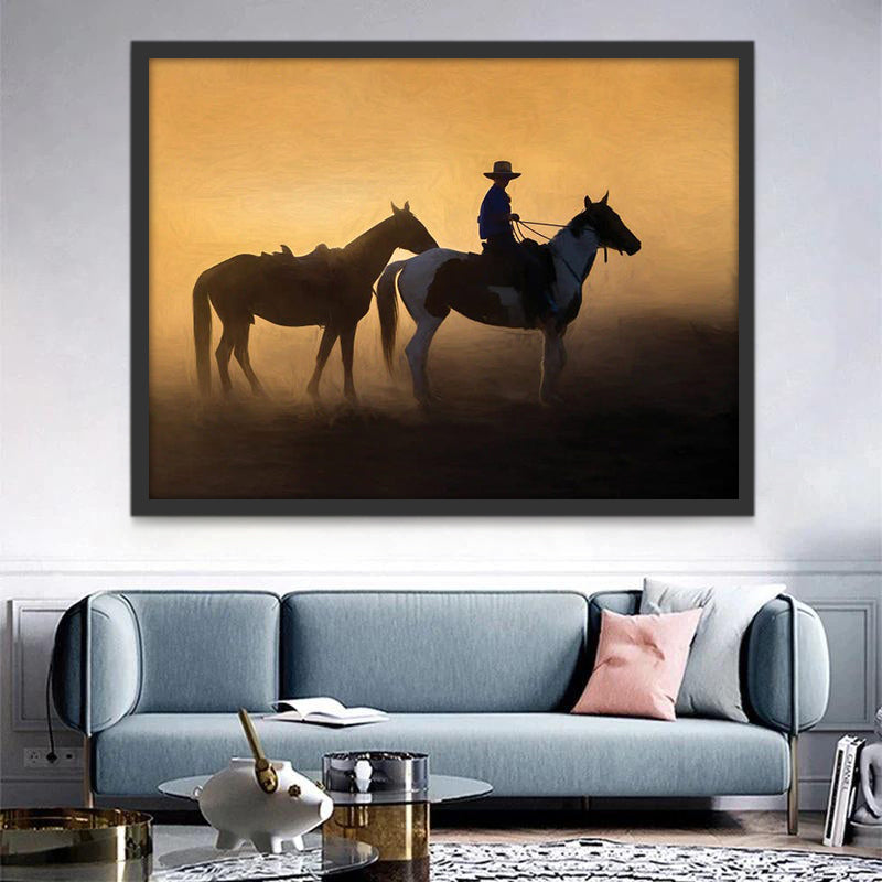 Hombre Montando en Caballo Blanco Pintar por Números