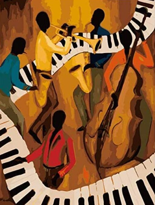 Hombres Tocando Instrumentos Musicales Pintar por Números