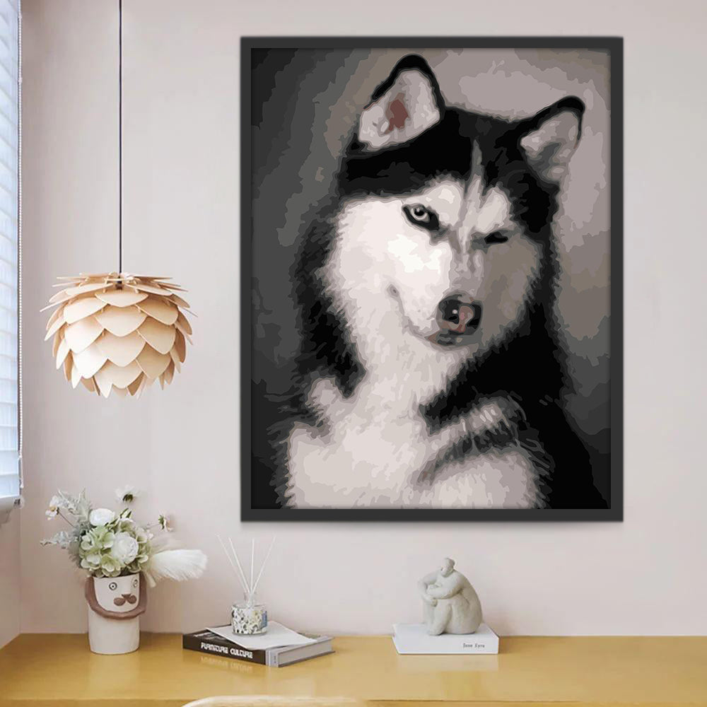 Husky con Sonrisa Pintar por Números