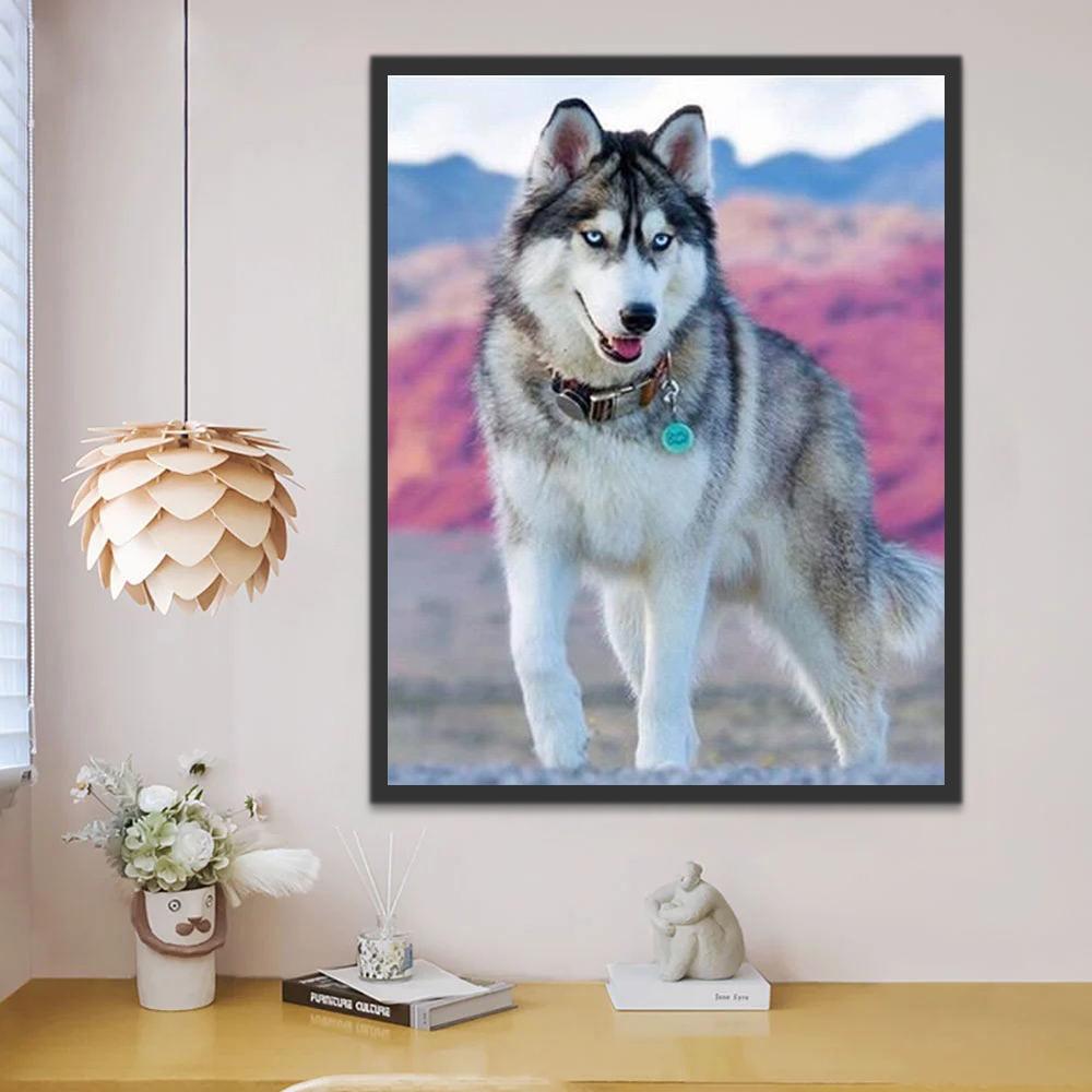 Husky y Montaña Pintar por Números