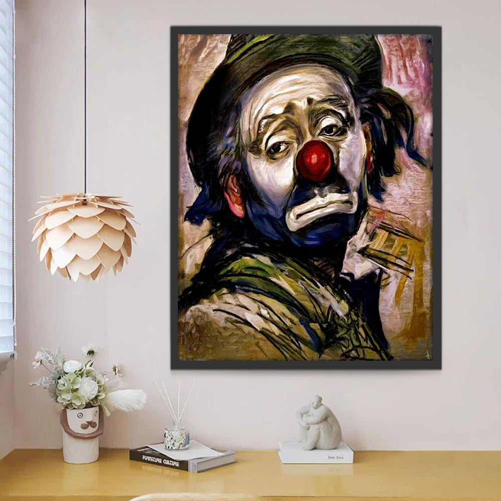 Ilustración Abstracta de Payaso Triste Pintar por Números