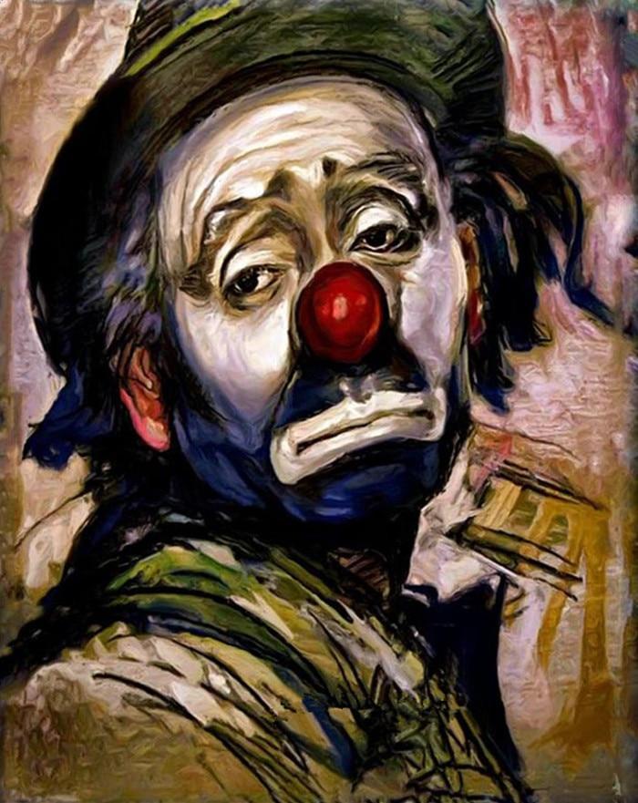 Ilustración Abstracta de Payaso Triste Pintar por Números