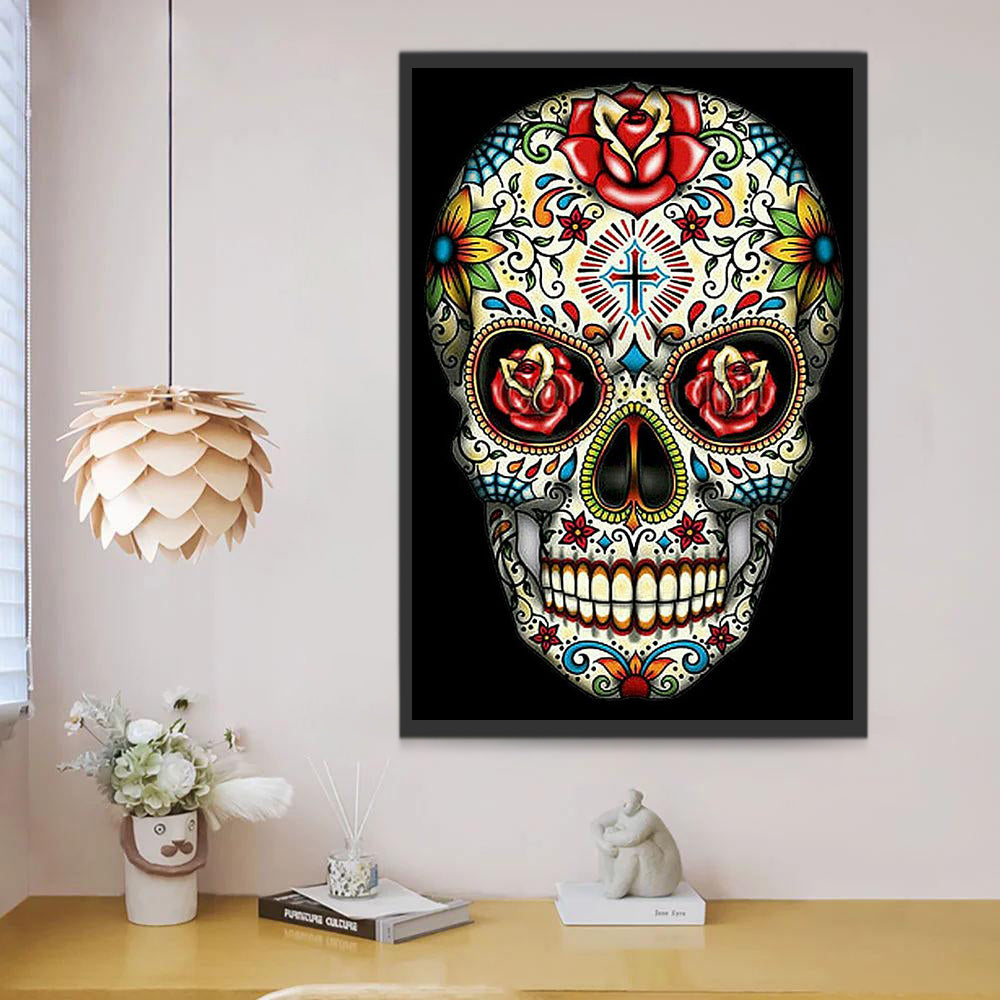 Ilustración de Cráneo Colorido Pintar por Números
