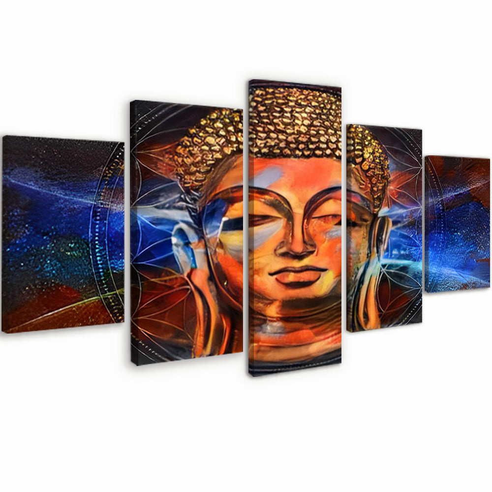 Ilustración de Estatua de Buda en el Espacio 5 Partes Pintar por Números