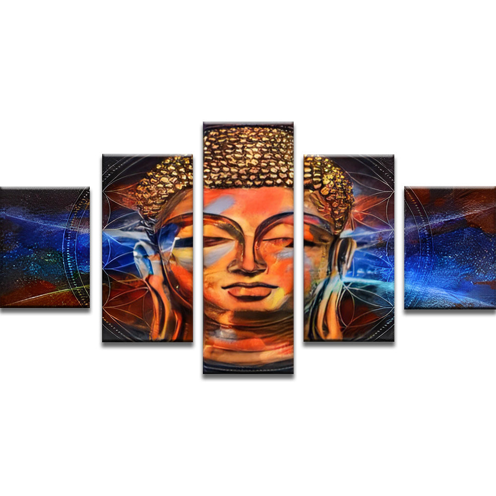 Ilustración de Estatua de Buda en el Espacio 5 Partes Pintar por Números