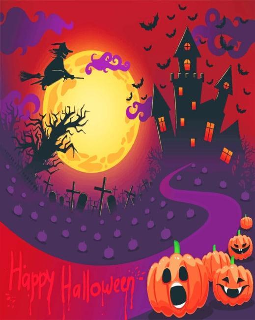 Ilustración de Feliz Halloween Pintar por Números