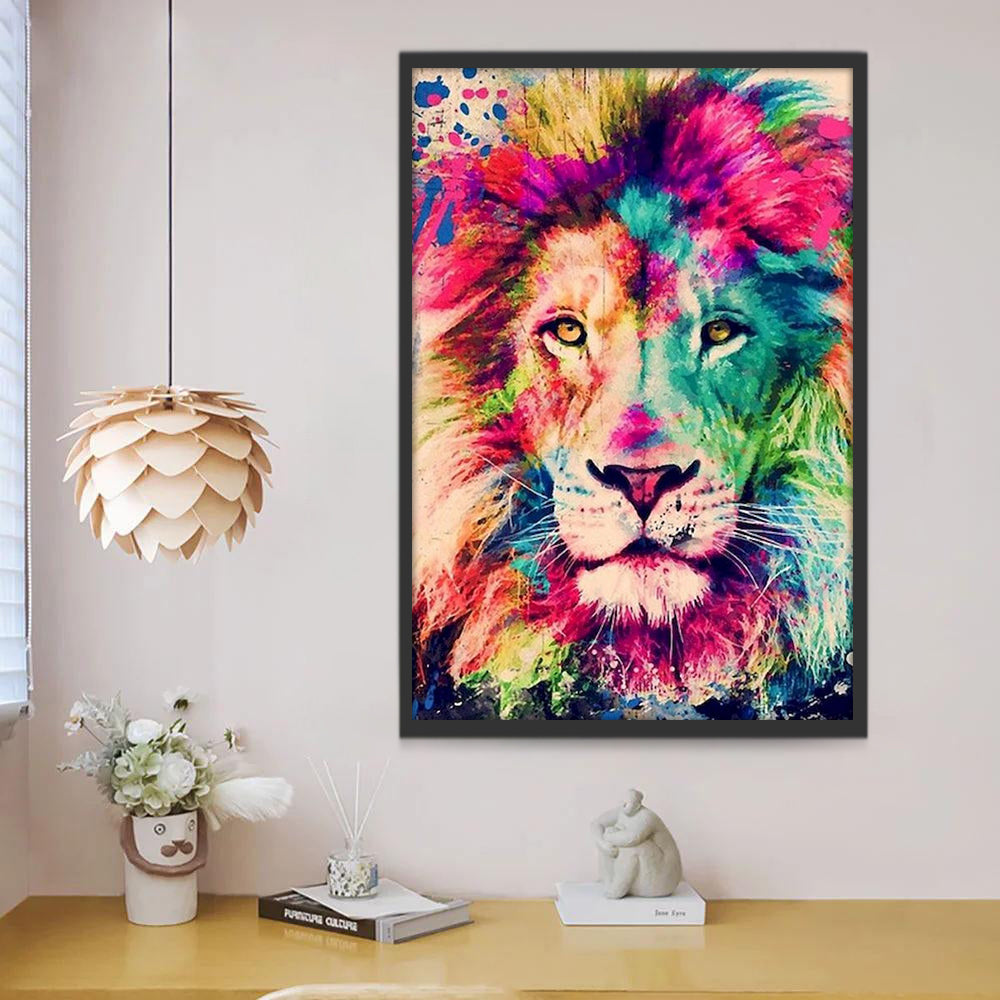 Ilustración de León Colorido Pintar por Números