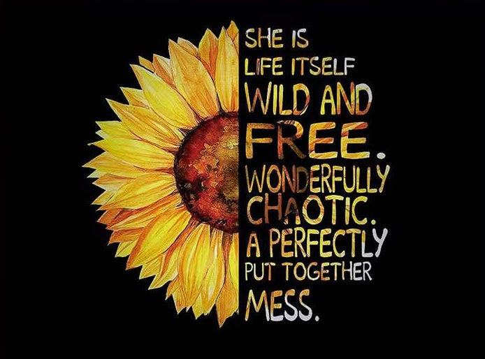 Ilustración de Mitad de Girasol y Frase Pintar por Números