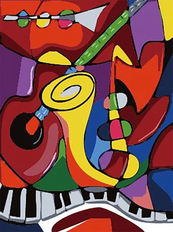 Instrumentos Musicales Abstractos Pintar por Números