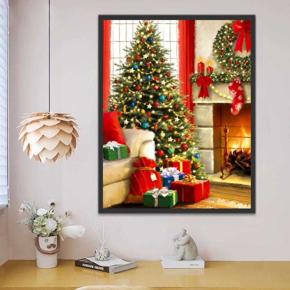 Interior de Salón Navideño Pintar por Números