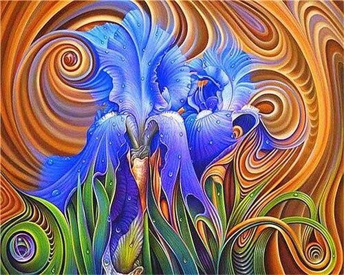 Iris Azul en el Fondo Abstracto Pintar por Números
