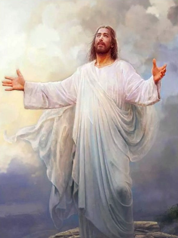 Jesucristo con Brazos Extendidos Mirando el Cielo Pintar por Números