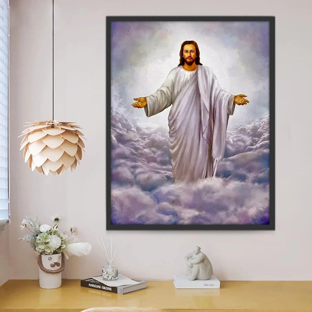 Jesucristo con los Brazos Abiertos sobre las Nubes Pintar por Números