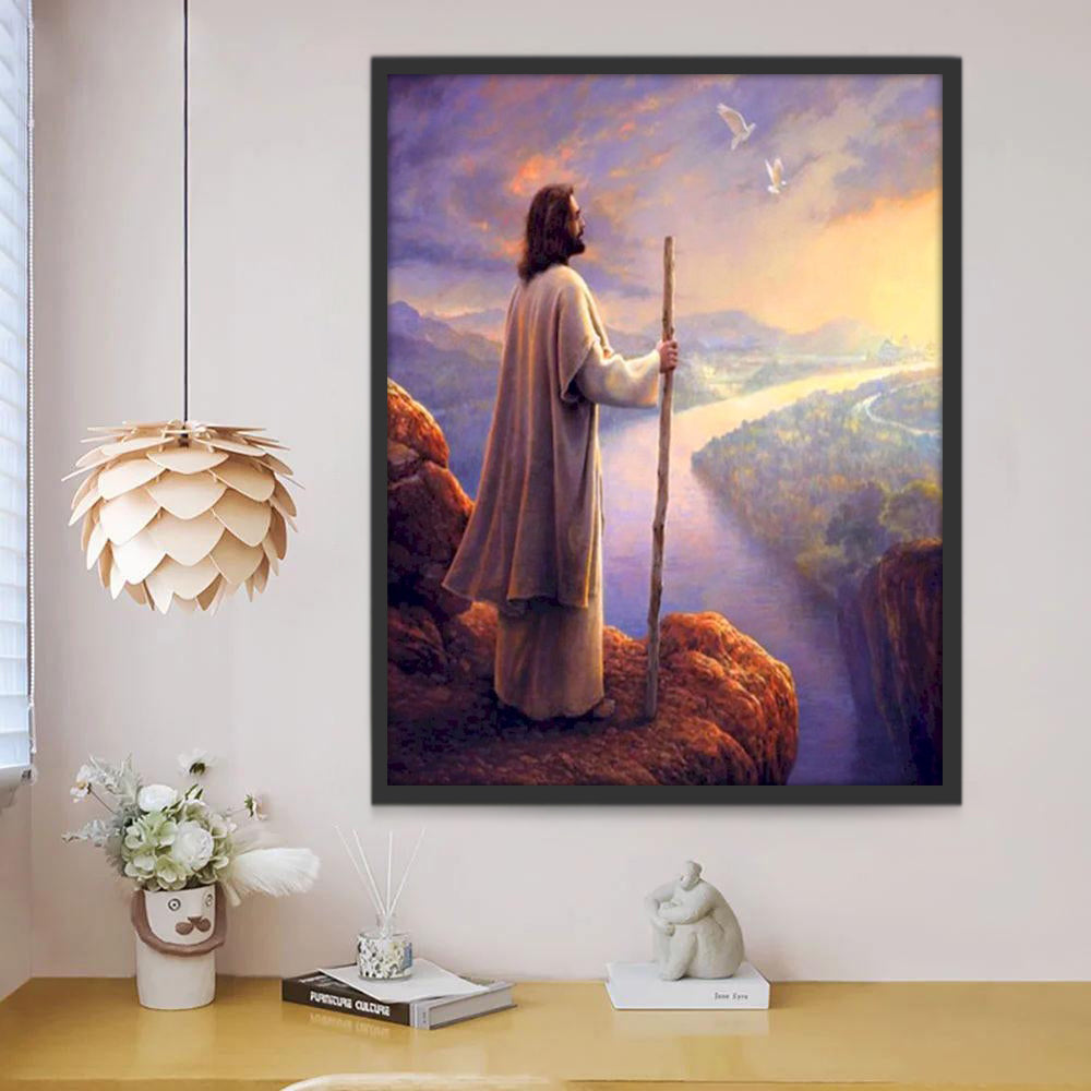 Jesucristo en la Cima de Montañas Pintar por Números