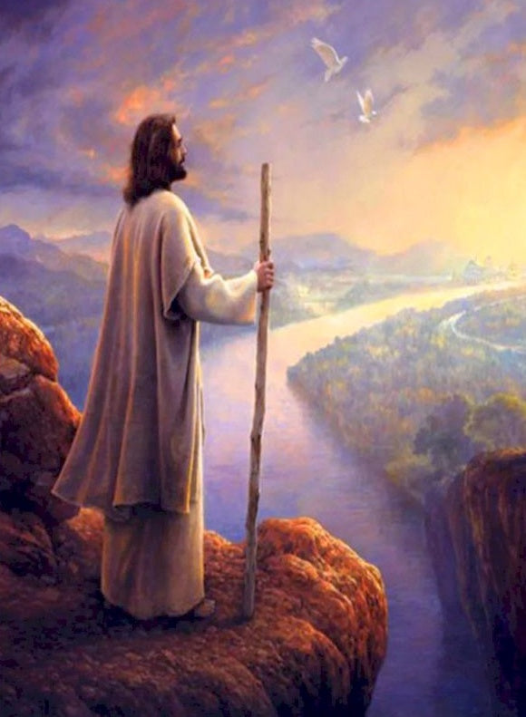 Jesucristo en la Cima de Montañas Pintar por Números