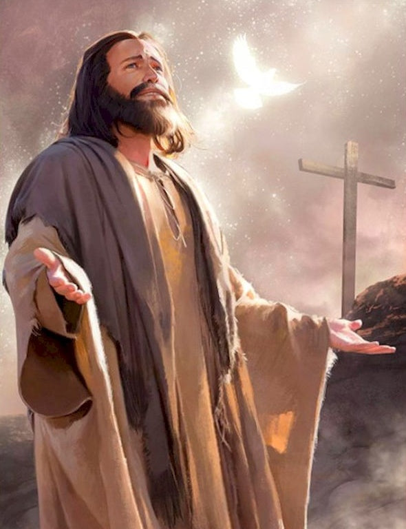 Jesucristo Triste de Pie con los Brazos Abiertos Pintar por Números
