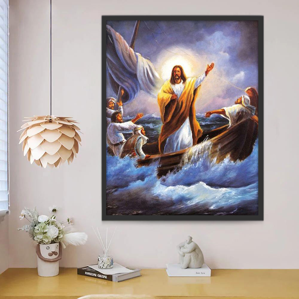 Jesús Calmando la Tormenta Pintar por Números