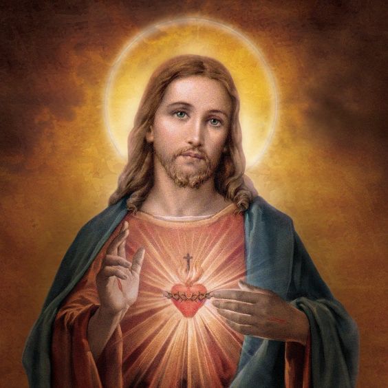 Jesús con la Cruz y el Sagrado Corazón Pintar por Números
