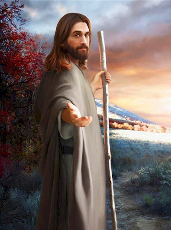 Jesús con la Mano Extendida Pintar por Números