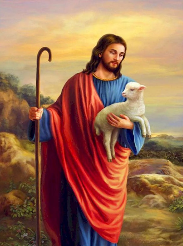 Jesús Cristo Abrazando un Cordero Lindo Pintar por Números