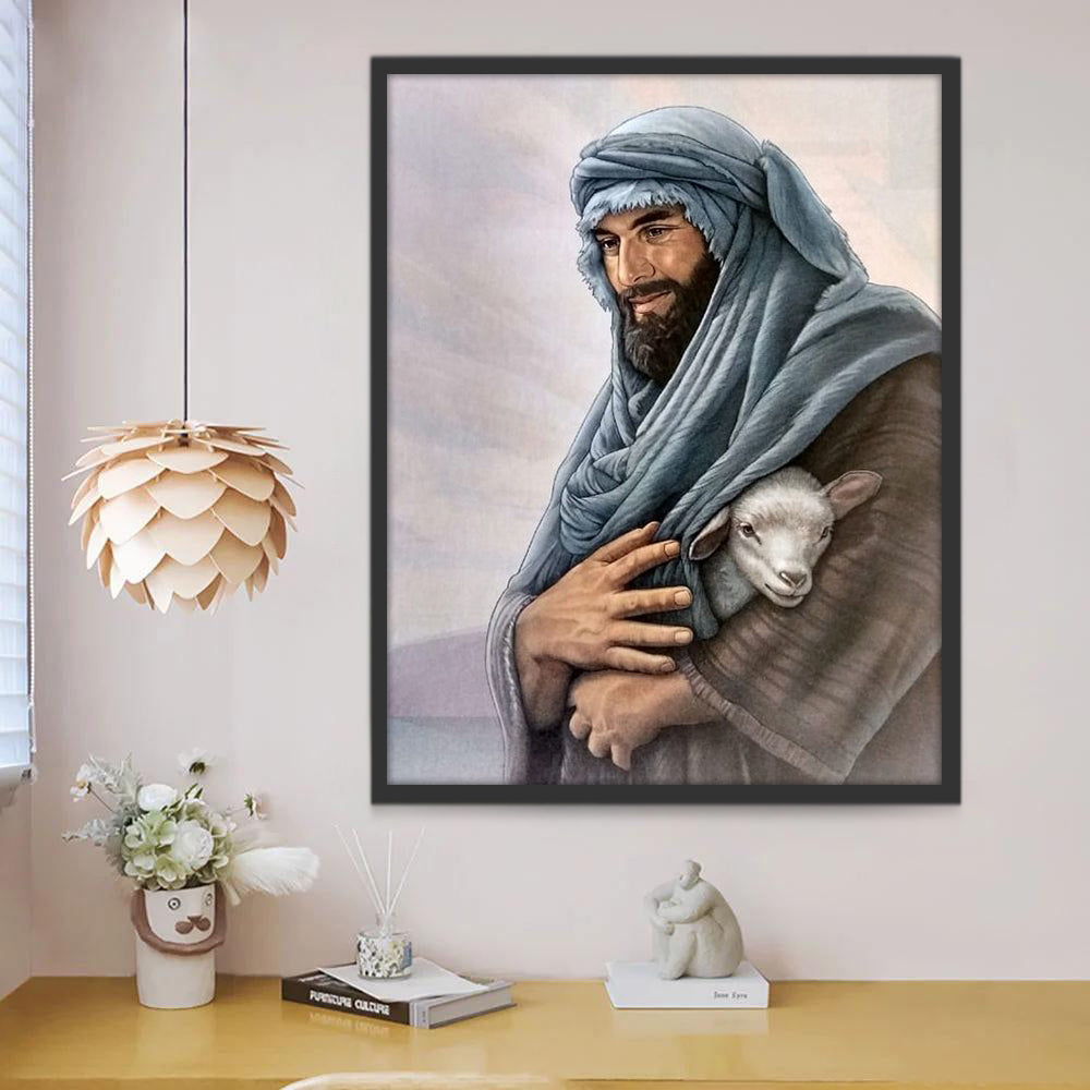 Jesús Cristo y un Cordero Adorable Pintar por Números