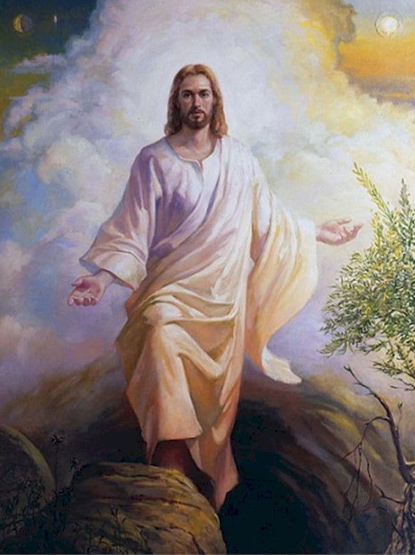 Jesús de Túnica Blanca con Brazos Extendidos Pintar por Números