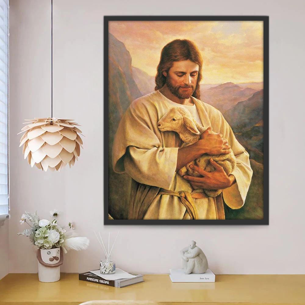 Jesús Sosteniendo un Cordero en Sus Brazos Pintar por Números