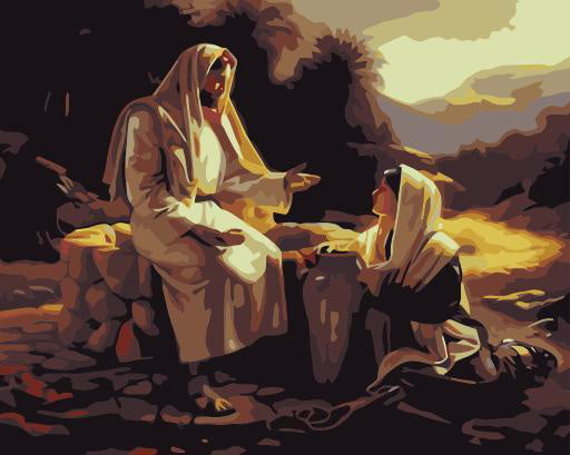 Jesús y la Mujer Samaritana Pintar por Números