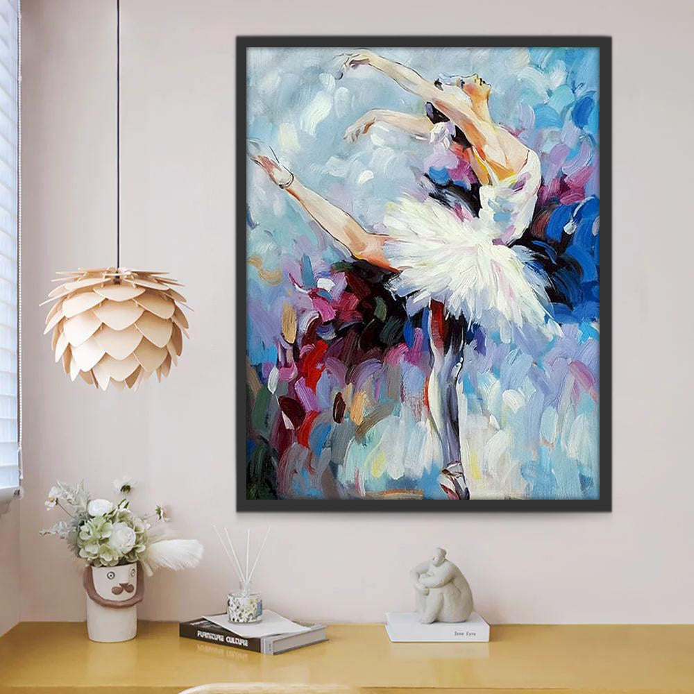 Joven Bailarina Elegante de Ballet Pintar por Números