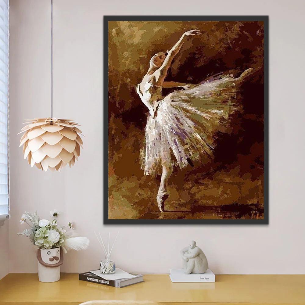 Joven Bailarina Elegante de Ballet Pintar por Números