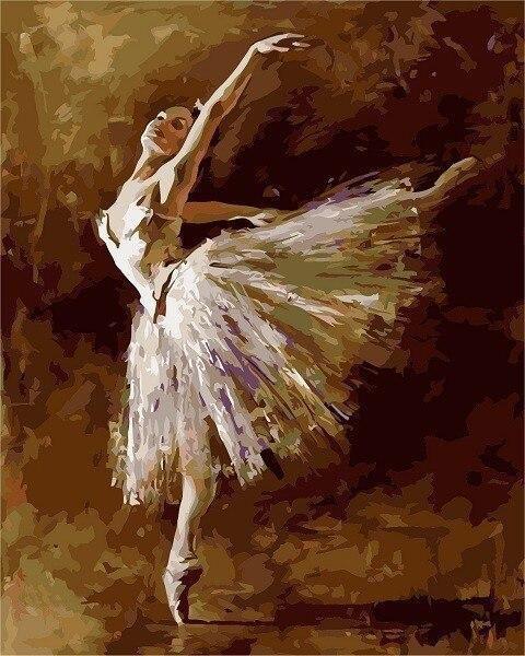 Joven Bailarina Elegante de Ballet Pintar por Números